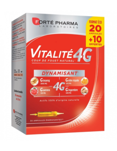 Forté Pharma Vitalité 4G Dynamisant - 30 Ampoules