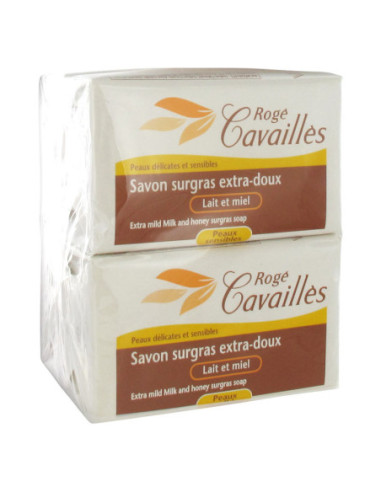 Rogé Cavaillès Savon Surgras Extra-Doux Lait et Miel - 4x250g