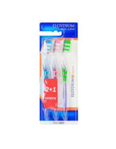 Elgydium Brosse à Dents Inter-Active Médium - 3 unités