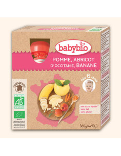 Gourde Pomme Abricot d'Occitanie Banane - 4x90g