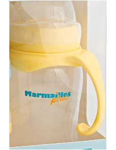 Marmailles Plus Biberon 240 ml avec poignées - Jaune 