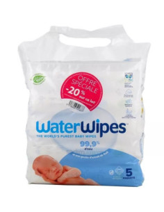 WaterWipes Lingettes Nettoyantes Bébé Biodégradables 5 x...
