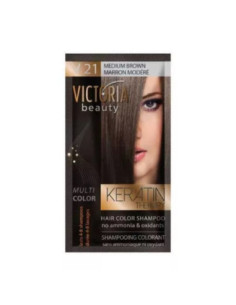 VICTORIA BEAUTY Shampooing Colorant V21 Marron Modéré - 40ml
