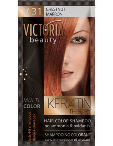Victoria Beauty - Teinture pour cheveux Shampooing V31 Chestnut (châtaigne) - 40 ml