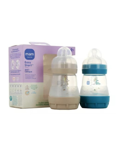 Mam Nouveau Easy Start Biberon Anti-colique 160 ml - Lot de 2 Biberons