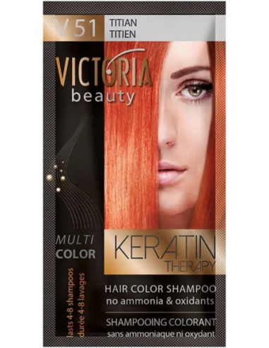 Victoria Beauty  Teinture pour cheveux Dye Shampooing V51 Titien (titian/jaune doré) - 40 ml