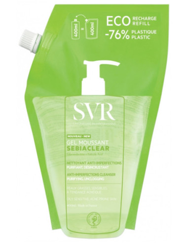 SVR Sebiaclear Gel Moussant Anti-Imperfections Éco-Recharge - 400 ml