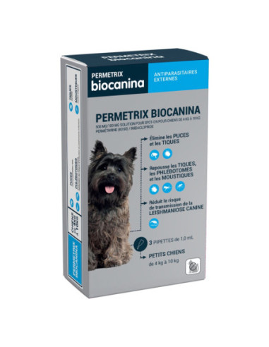 Biocanina Permetrix Petits Chiens (4kg à 10kg)...