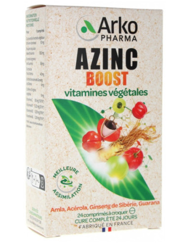Arkopharma Azinc Boost Vitamines Végétales - 24 Comprimés à Croque