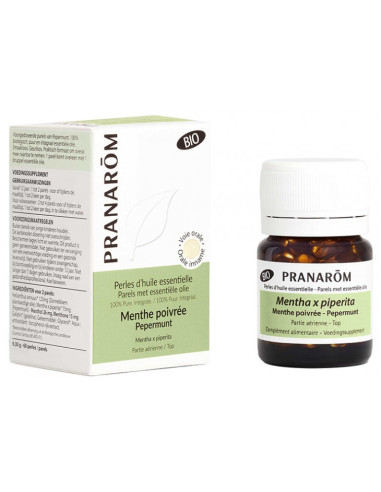 Pranarôm Perles d'Huile Essentielle Menthe Poivrée (Pepermunt) Bio - 60 Perles