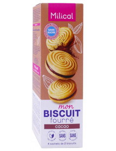 Milical Mon Biscuit Fourré 8 Biscuits Goût : Chocolat - 4 sachets de 2 biscuits