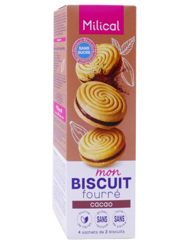 Milical Mon Biscuit Fourré 8 Biscuits Goût : Chocolat - 4 sachets de 2 biscuits