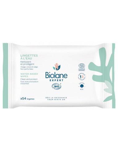 Biolane Expert Lingettes à l'Eau - 54 Lingettes
