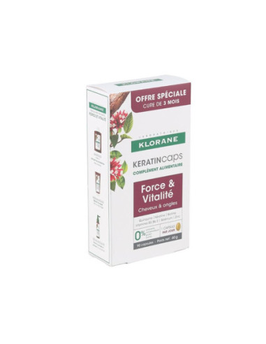 Klorane KeratinCaps Force et Vitalité capsules...