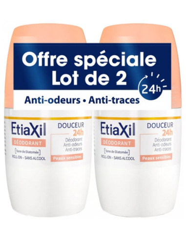 Etiaxil Déodorant Douceur 24H Roll-On - Lot de...