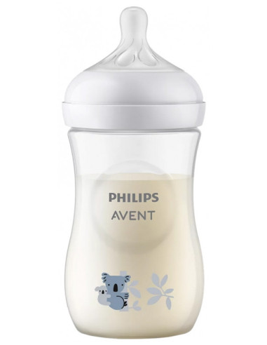 Avent Natural Response Biberon avec Motif 260 ml 1 Mois et + - Modèle : Koala