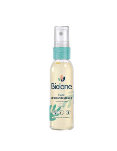 Biolane Spray d'huile d'amande douce corps et bain adoucit nourrit protège - 75ml