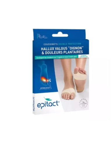 Epitact Coussinets double protection Hallux Valgus oignon & douleurs plantaires - Taille M - 1 paire