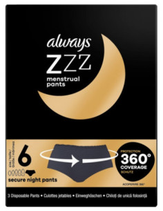 Always ZZZ 3 Culottes Hygiéniques Jetables Taille 36-44