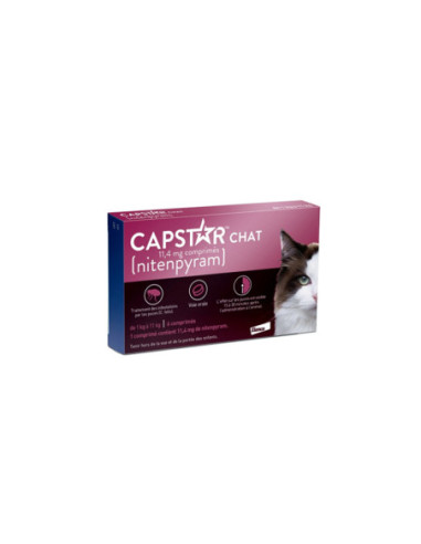 Elanco Capstar anti-puces 11,4mg Chat de 1 à 11 kg - 6 comprimés