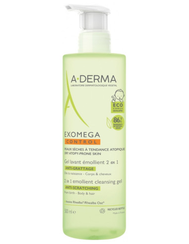 A-DERMA Exomega Control Gel Lavant Émollient...