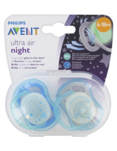 Avent Ultra Air Nighttime Sucettes Orthodontiques 6-18...