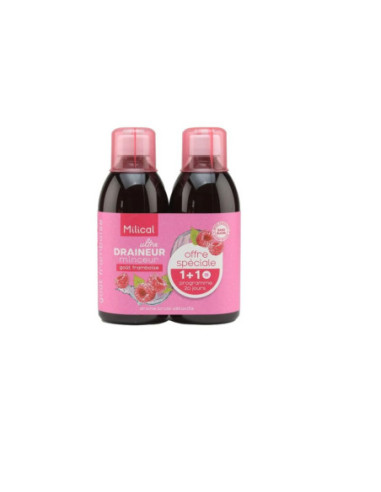 MILICAL Draineur Minceur Goût Framboise - 2x500ml