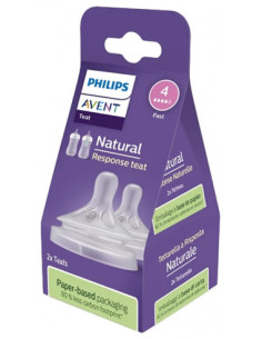 Avent Natural Response 2 Tétines Débit 4 Rapide