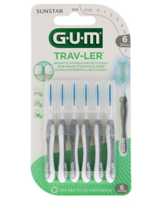 GUM Trav-Ler 6 Brossettes Interdentaires Réutilisables -...