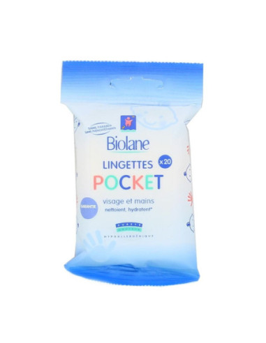 BIOLANE Lingettes bébé Pocket visage & mains -...