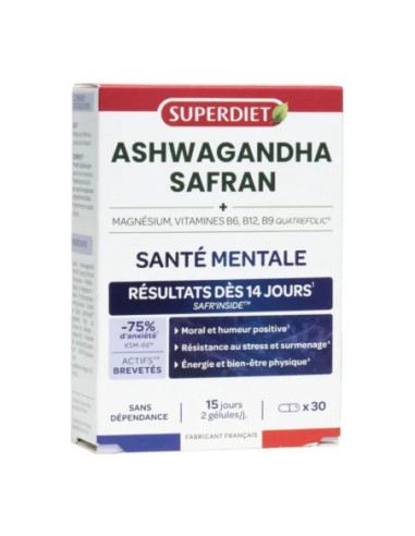 Super Diet Ashwagandha Safran Santé mentale...