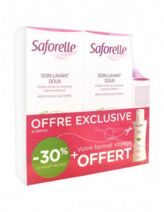 Saforelle Soin Lavant Doux Lot de 2 x 500 ml + Soin...