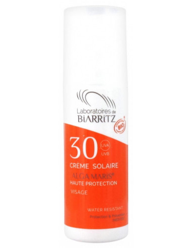 Biarritz Alga Maris Crème Solaire Visage SPF 30 Bio - 50 ml