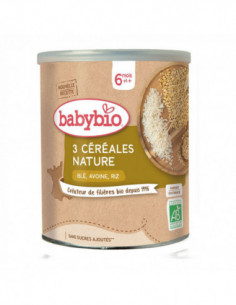 Babybio 3 Céréales Nature  6 mois et plus - 220g