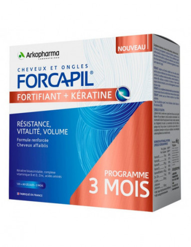 Forcapil Fortifiant Kératine+ - 180 Gélules
