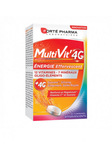 Forté Pharma Multivit' 4G Energie - 30 comprimés effervescents