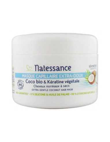 Natessance Masque Capillaire Extra-Doux Coco-Bio & Kératine Végétale - 200ml