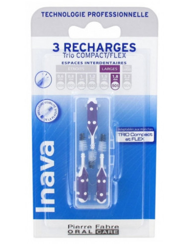 Inava Trio Brossettes  Recharges pour Trio Compact/Flex - Taille : ISO5 1,8 mm - 3 unités 