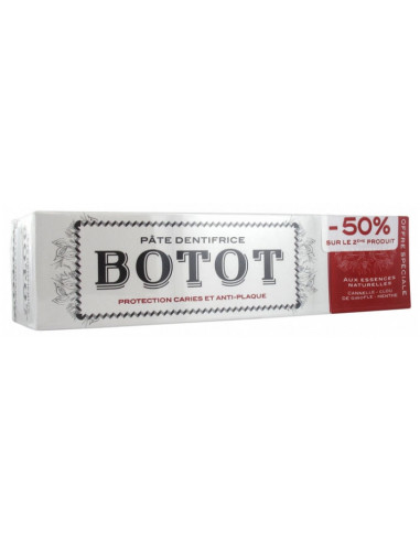 Botot Pâte Dentifrice Cannelle Clou de Girofle Menthe - Lot de 2 x 75ml