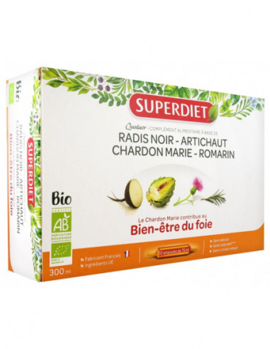 Super Diet Quatuor Chardon Marie Digestion Bio - 20 Ampoules