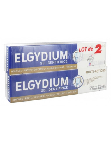 Elgydium Gel Dentifrice Multi-Actions - Lot de 2 x 75 ml