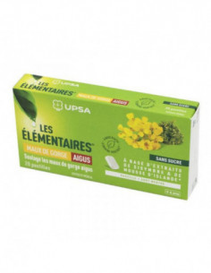 UPSA Les élémentaires Maux de gorge aigus - 20 pastilles