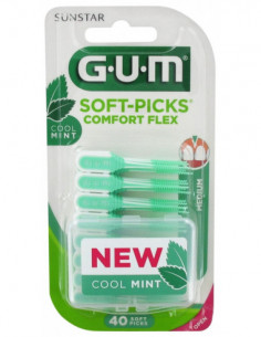 GUM Soft Picks Comfort Flex Cool Mint - 40 Unités