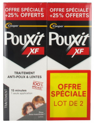 Pouxit Shampoing Traitant Anti-Poux & Lentes - Lot de 2 x 250 ml