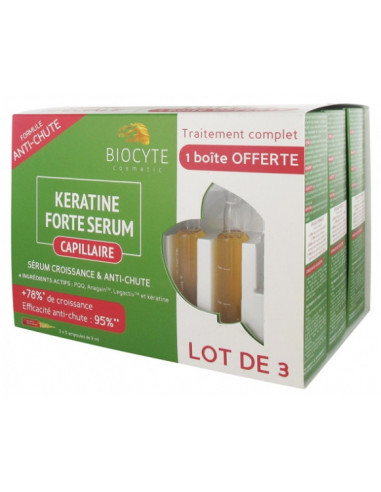 Biocyte Anti-Chute Keratine Forte Serum - Lot de 3 x 5 Ampoules