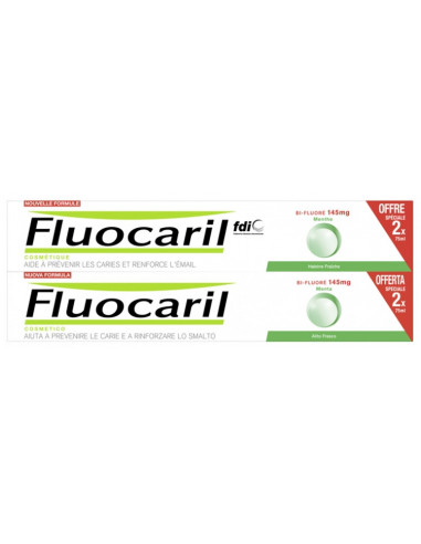 Fluocaril Dentifrice Menthe Bi-Fluoré - Lot de...
