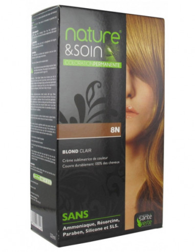 Santé Verte Nature et Soin Coloration Permanente 8N Blond Clair - 132 ml