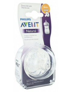 Avent Natural Tétines à Débit Rapide 6 Mois et + - 2 unités