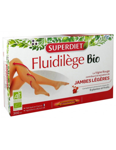 Superdiet Fluidilège Bio Jambes Légères - 20 Ampoules