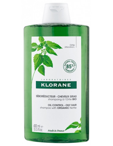 Klorane Shampoing à l'Ortie Bio - Séborégulateur Cheveux Gras - 400 ml